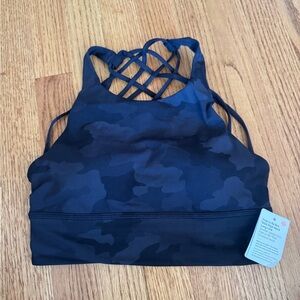 Lululemon Black Patterned High Neck Bra